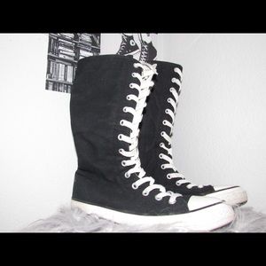 Black Knee High Converse